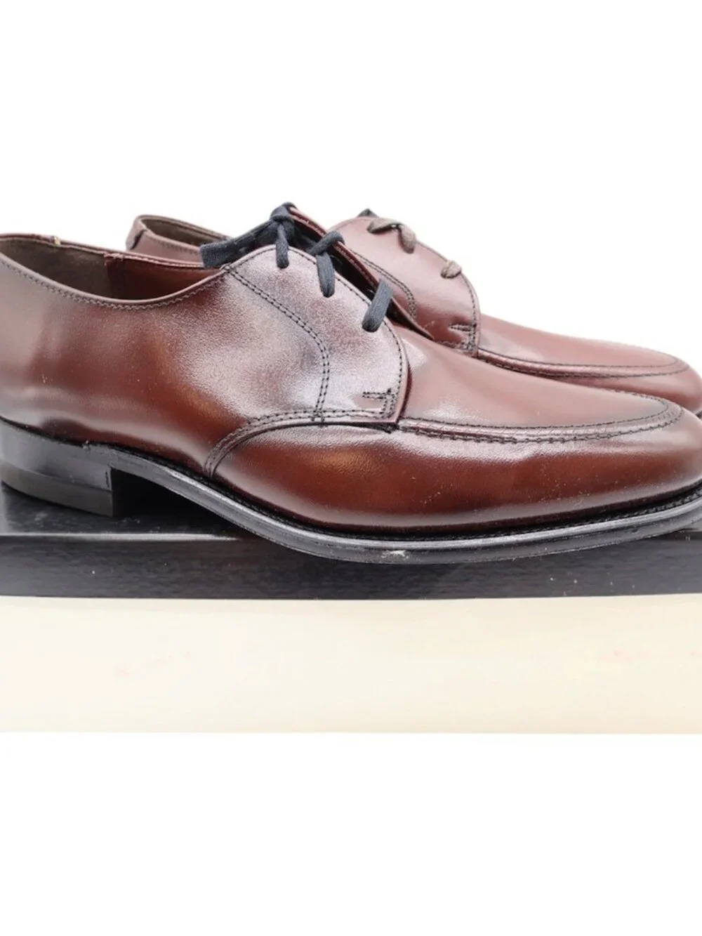 Nunn Bush Bristol Derby Dress Shoes Mens 10 D Mahogany Leather NOS